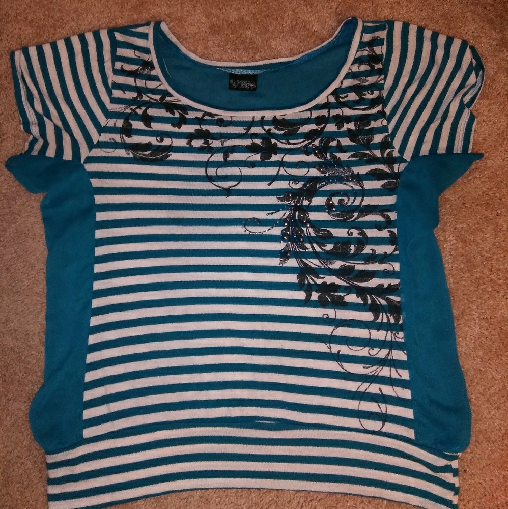 Daytrip striped and sheer shirt
